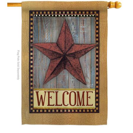 PATIO TRASERO Welcome Country Barn Star Living Primitive 28 x 40 in. Double-Sided Vertical House Flags PA4072366